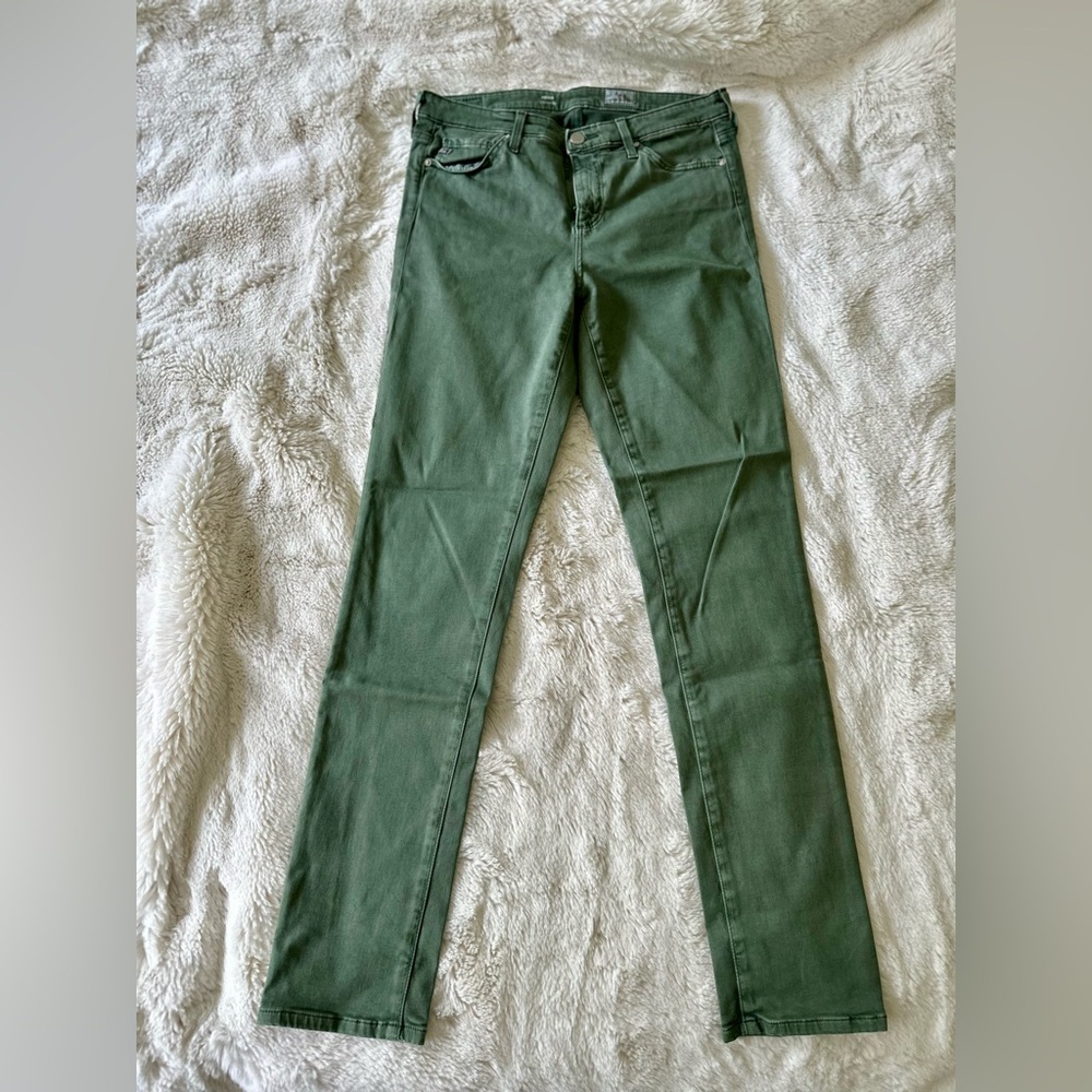 PAIGE Green cigarette jeans - only worn once